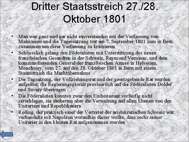 Dritter Staatsstreich 27. /28. Oktober 1801 • Man war ganz und gar nicht einverstanden