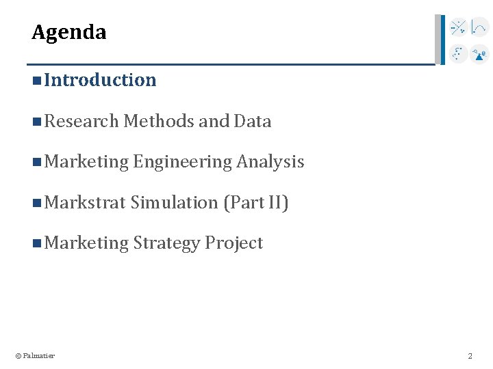 Agenda n Introduction n Research Methods and Data n Marketing Engineering Analysis n Markstrat