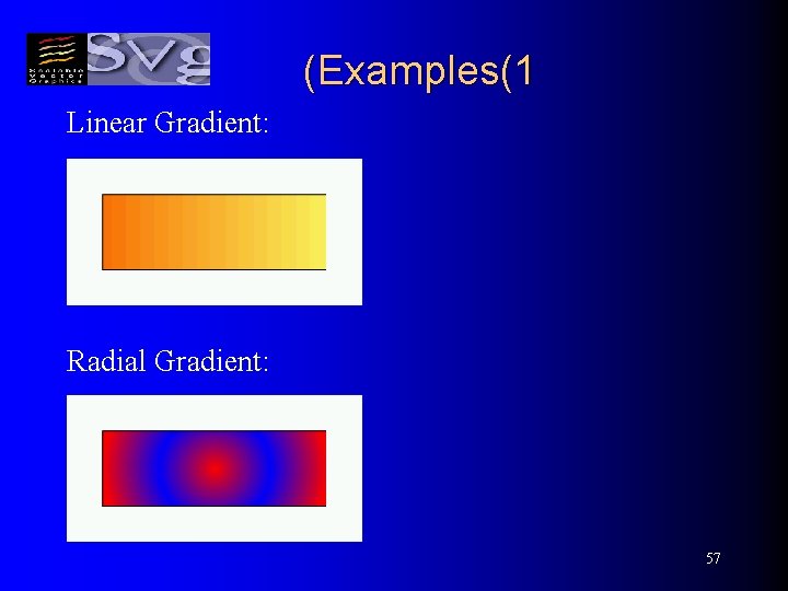 (Examples(1 Linear Gradient: Radial Gradient: 57 