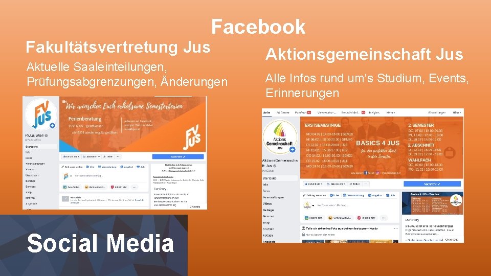 Facebook Fakultätsvertretung Jus Aktuelle Saaleinteilungen, Prüfungsabgrenzungen, Änderungen Social Media Aktionsgemeinschaft Jus Alle Infos rund
