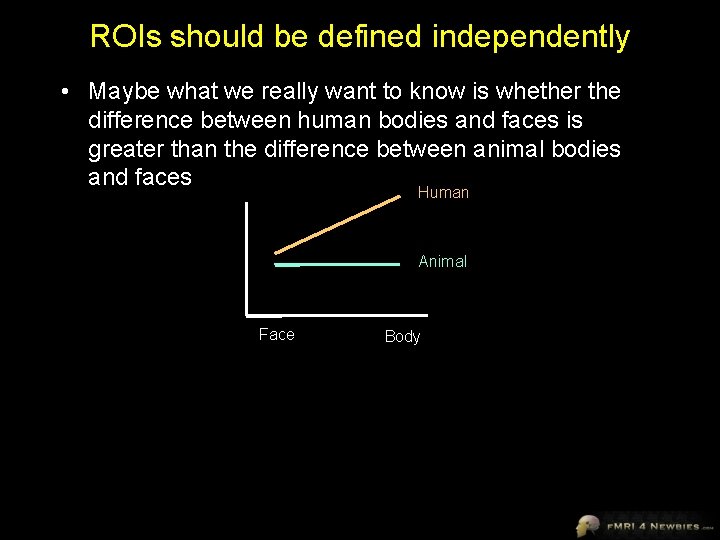 ROIs should be defined independently • Maybe what we really want to know is