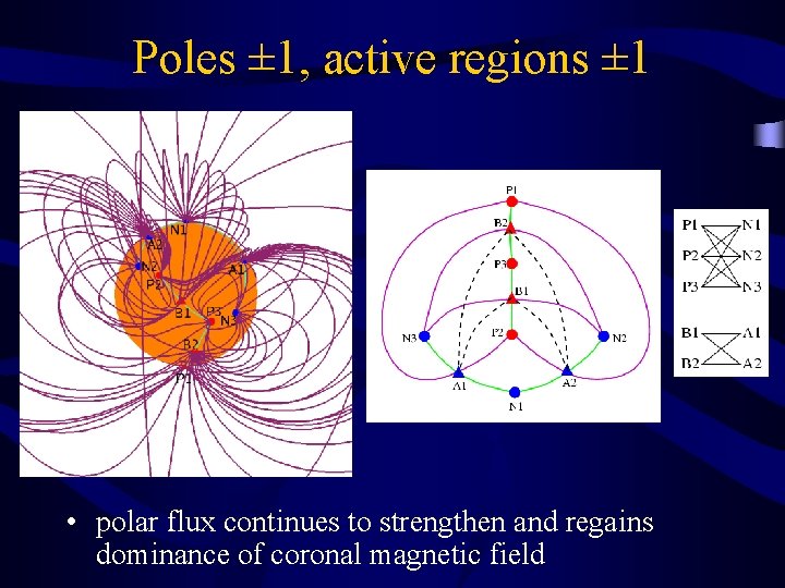 Poles ± 1, active regions ± 1 • polar flux continues to strengthen and