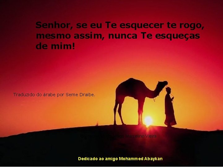 Senhor, se eu Te esquecer te rogo, mesmo assim, nunca Te esqueças de mim!