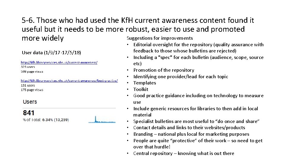 5 -6. Those who had used the Kf. H current awareness content found it
