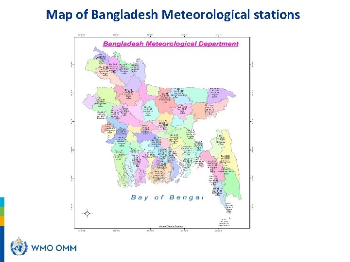 Map of Bangladesh Meteorological stations 