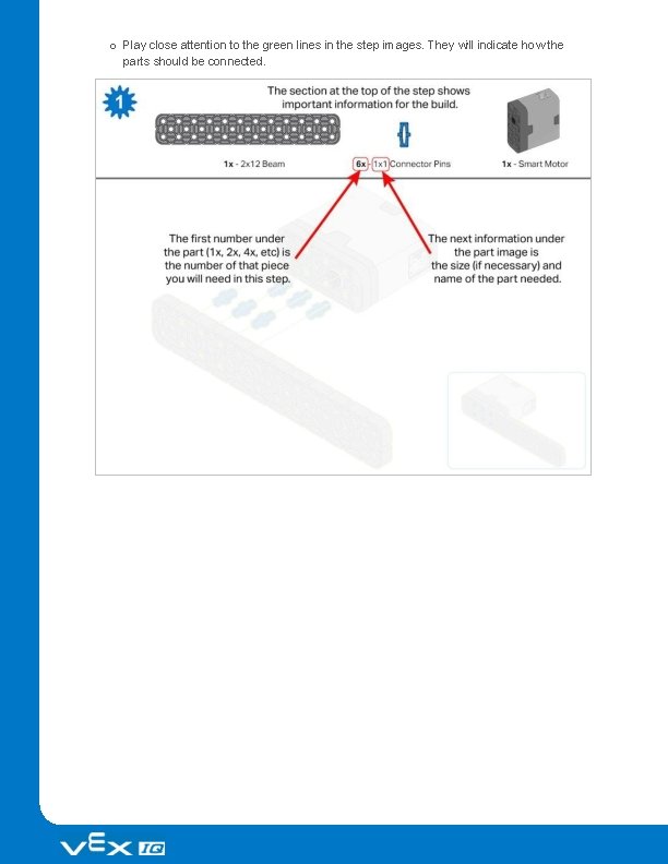 o Play close attention to the green lines in the step images. They will