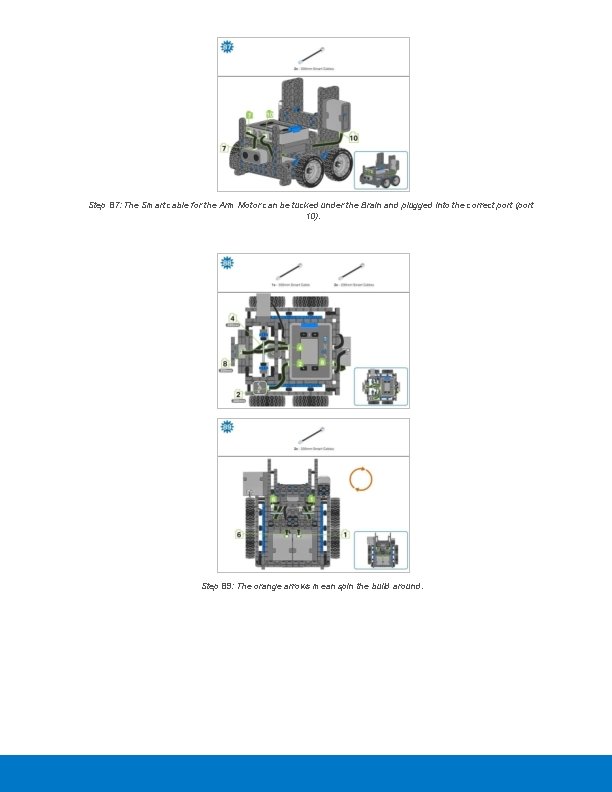 Step 87: The Smart cable for the Arm Motor can be tucked under the