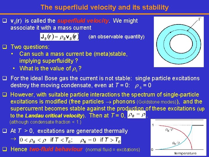 The superfluid velocity and its stability q vs(r) is called the superfluid velocity. We