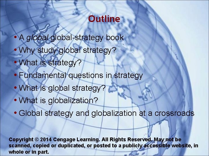 Outline • A global-strategy book • Why study global strategy? • What is strategy?