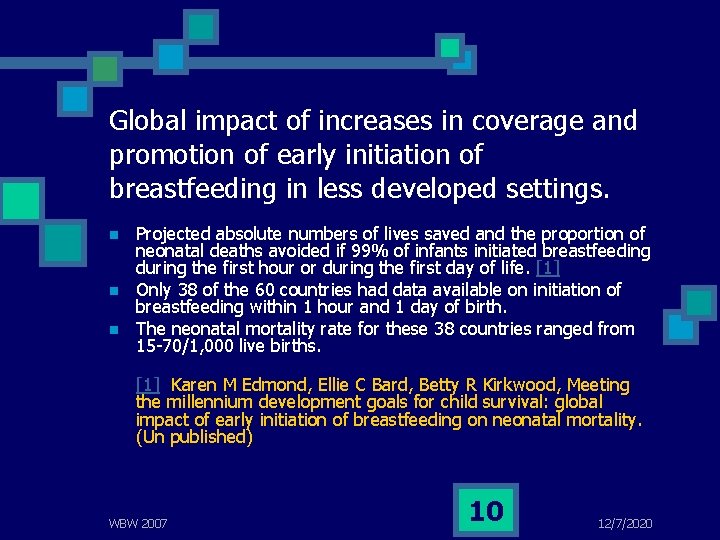 Global impact of increases in coverage and promotion of early initiation of breastfeeding in