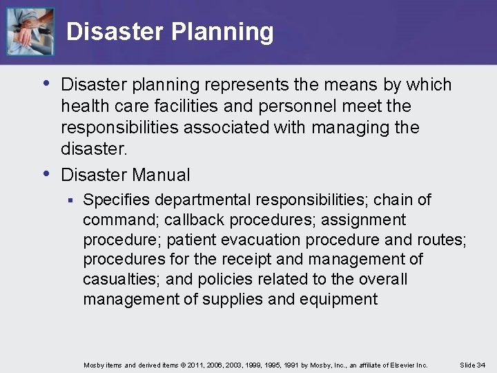 Disaster Planning • Disaster planning represents the means by which • health care facilities Disaster Planning • Disaster planning represents the means by which • health care facilities