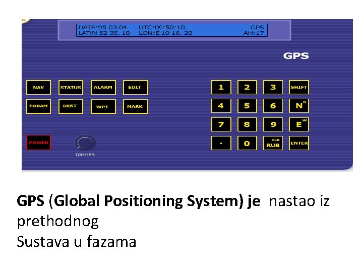 GPS (Global Positioning System) je nastao iz prethodnog Sustava u fazama 