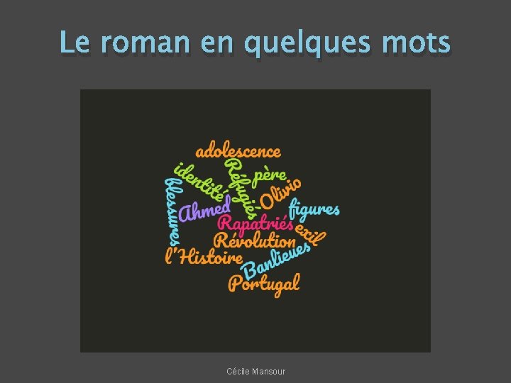 Le roman en quelques mots Cécile Mansour 