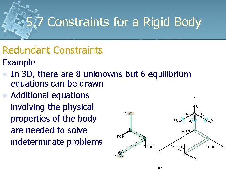 5. 7 Constraints for a Rigid Body Redundant Constraints Example l In 3 D, 5. 7 Constraints for a Rigid Body Redundant Constraints Example l In 3 D,