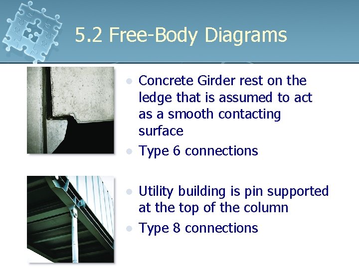 5. 2 Free-Body Diagrams l l Concrete Girder rest on the ledge that is 5. 2 Free-Body Diagrams l l Concrete Girder rest on the ledge that is