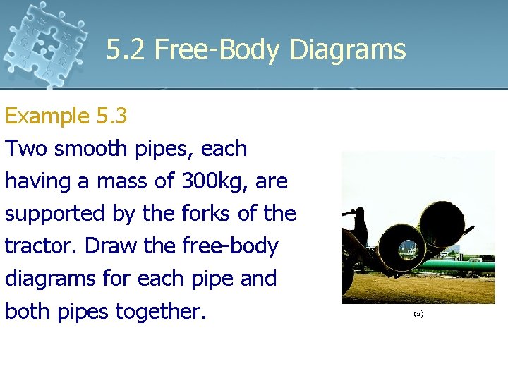 5. 2 Free-Body Diagrams Example 5. 3 Two smooth pipes, each having a mass 5. 2 Free-Body Diagrams Example 5. 3 Two smooth pipes, each having a mass