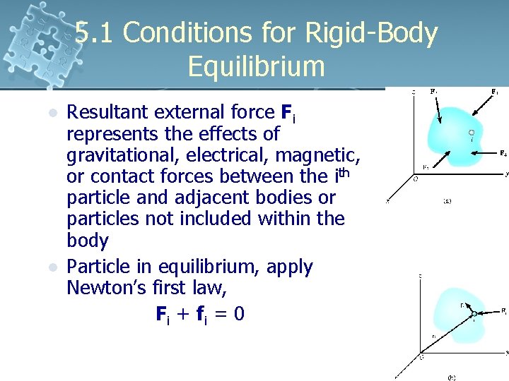 5. 1 Conditions for Rigid-Body Equilibrium l l Resultant external force Fi represents the 5. 1 Conditions for Rigid-Body Equilibrium l l Resultant external force Fi represents the