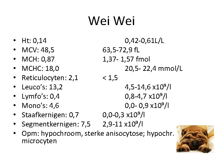 Wei • • • Ht: 0, 14 0, 42 -0, 61 L/L MCV: 48,