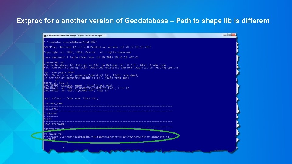 Extproc for a another version of Geodatabase – Path to shape lib is different