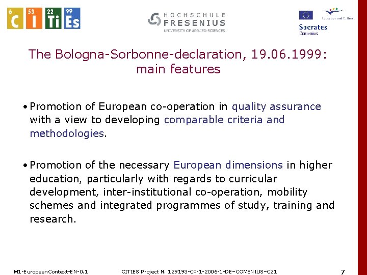 Bologna and study reforms at the HE level