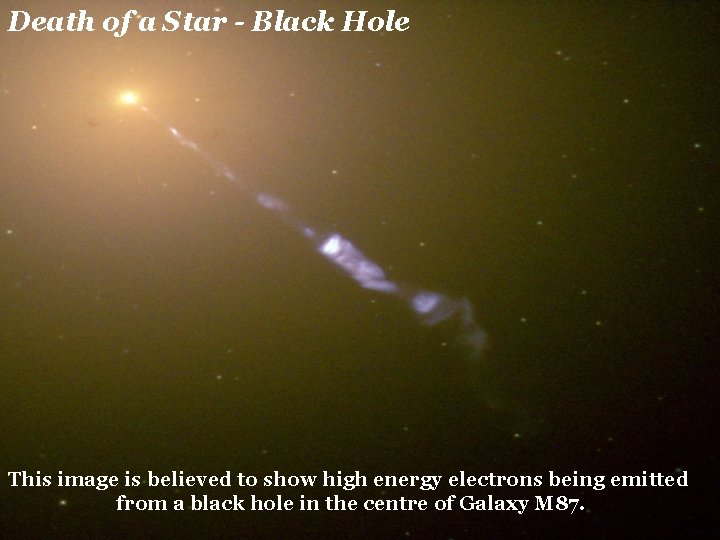 Death of a Star - Black Hole This image is believed to show high
