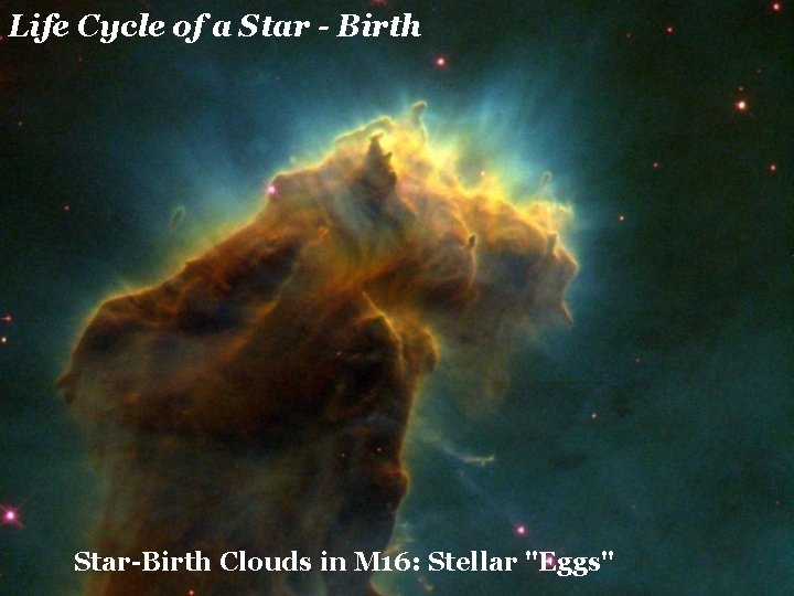 Life Cycle of a Star - Birth Star-Birth Clouds in M 16: Stellar "Eggs"