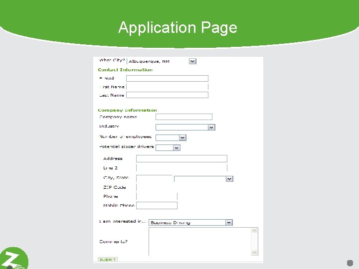 Application Page 