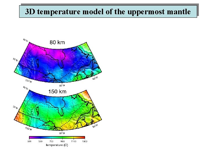 3 D temperature model of the uppermost mantle 