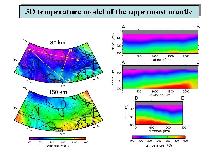 3 D temperature model of the uppermost mantle 