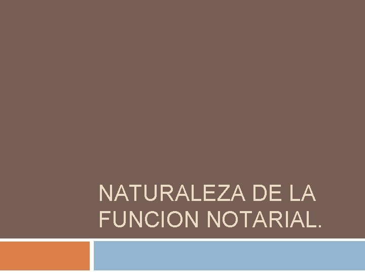 NATURALEZA DE LA FUNCION NOTARIAL. 
