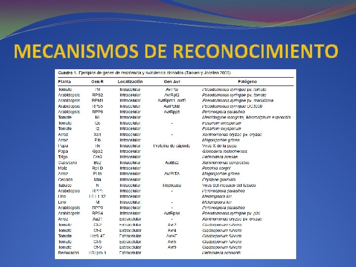 MECANISMOS DE RECONOCIMIENTO 