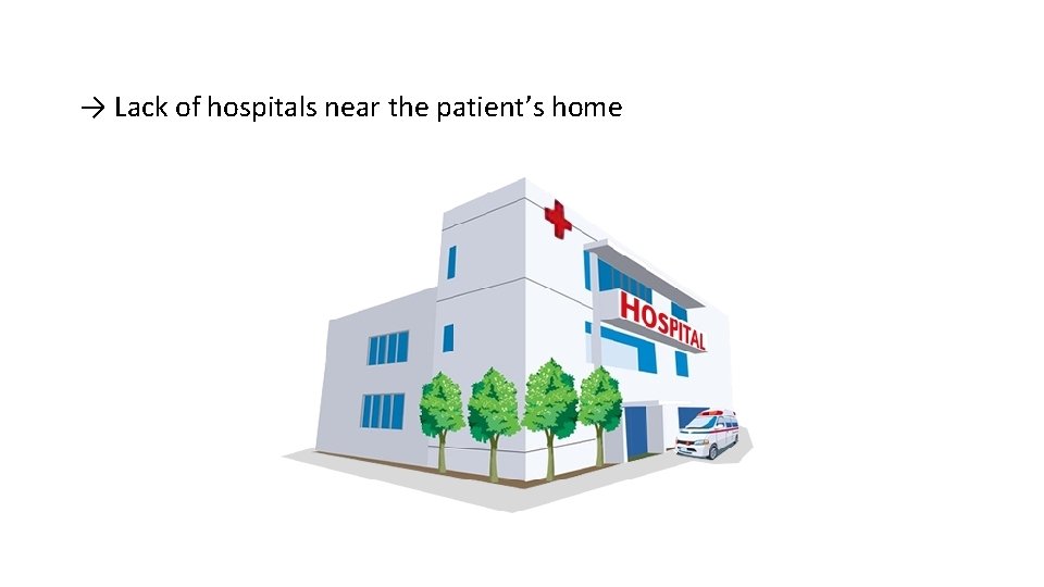 → Lack of hospitals near the patient’s home 