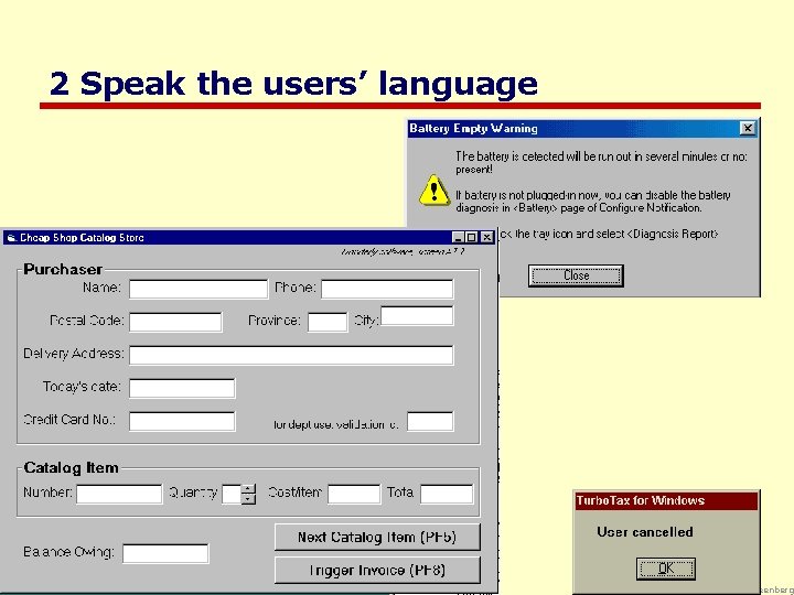 2 Speak the users’ language Saul Greenberg 