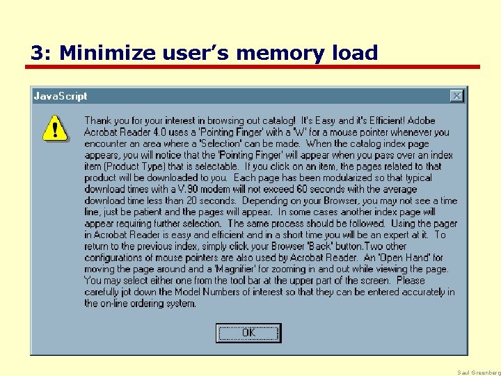 3: Minimize user’s memory load Saul Greenberg 