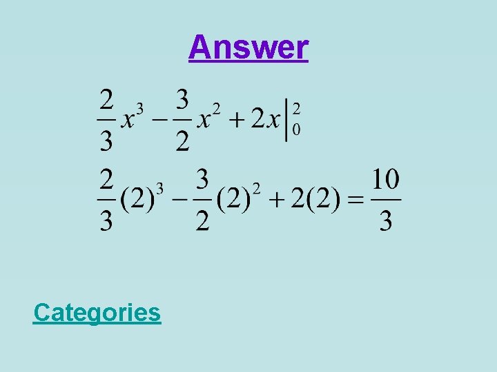 Answer Categories 