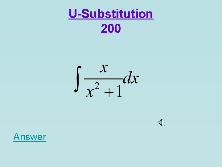 U-Substitution 200 Answer 