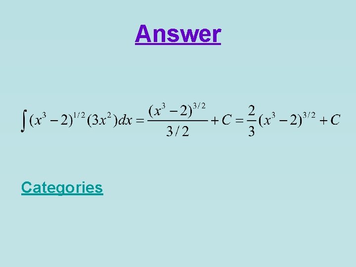 Answer Categories 