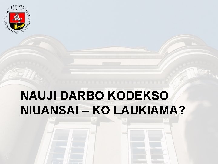 NAUJI DARBO KODEKSO NIUANSAI – KO LAUKIAMA? 