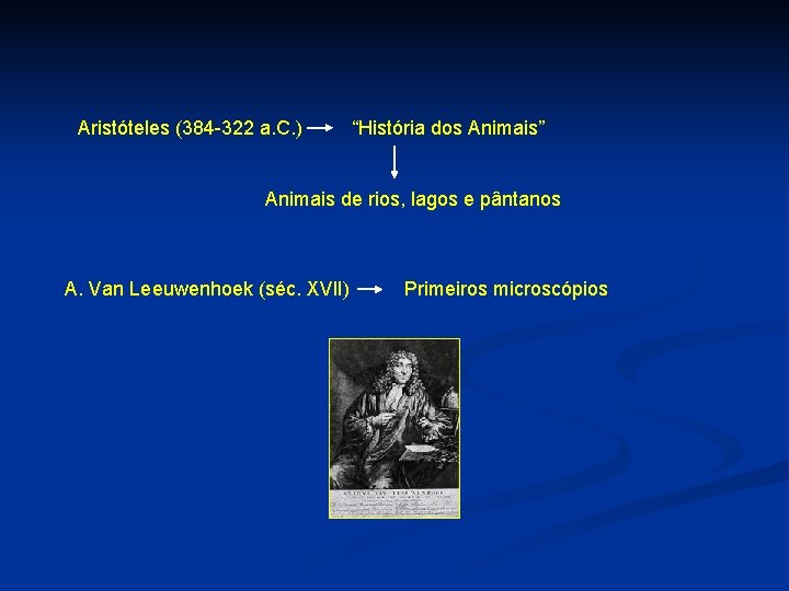 Aristóteles (384 -322 a. C. ) “História dos Animais” Animais de rios, lagos e