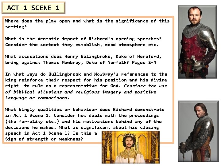 ACT 1 SCENE 1 Where does the play open and what is the significance