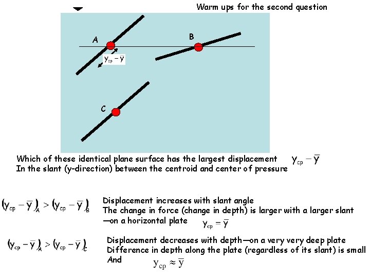 Warm ups for the second question B A C Which of these identical plane Warm ups for the second question B A C Which of these identical plane