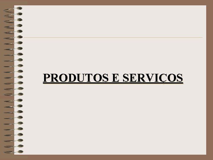 PRODUTOS E SERVIÇOS 