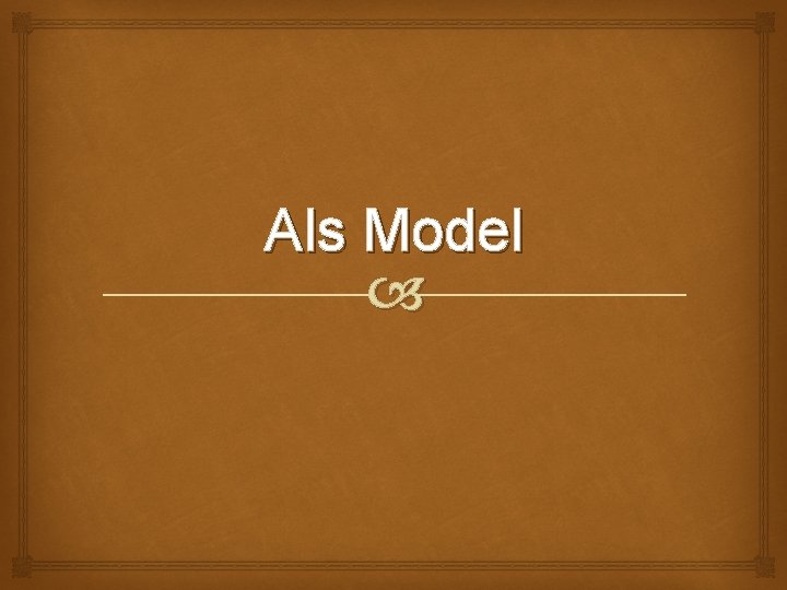 Als Model 