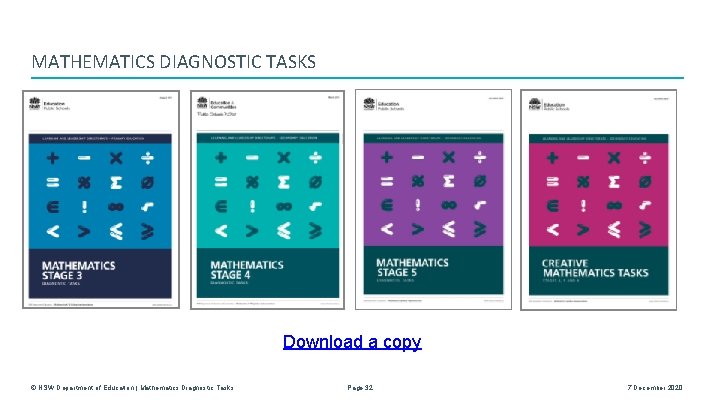 MATHEMATICS DIAGNOSTIC TASKS Download a copy © NSW Department of Education | Mathematics Diagnostic