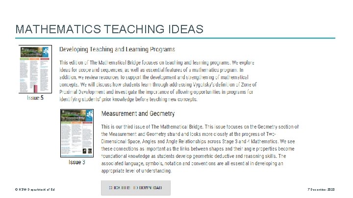MATHEMATICS TEACHING IDEAS © NSW Department of Education | Document title Page 34 7