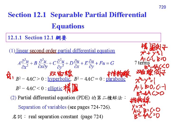 720 Section 12. 1 Separable Partial Differential Equations 12. 1. 1 Section 12. 1