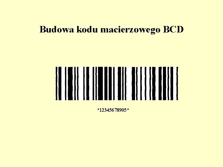 Budowa kodu macierzowego BCD *12345678905* 