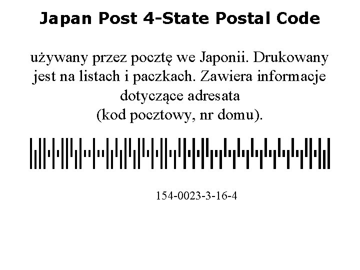 Japan Post 4 -State Postal Code używany przez pocztę we Japonii. Drukowany jest na