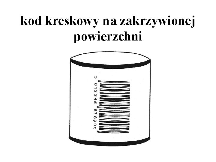 kod kreskowy na zakrzywionej powierzchni 