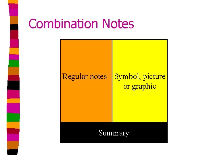 Combination Notes Regular notes Symbol, picture or graphic Summary Combination Notes Regular notes Symbol, picture or graphic Summary